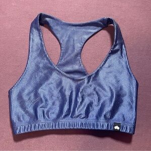 Booty by Brabants Sports Bra Top in Blue - Size XS/S Racerback Ribbed Texture